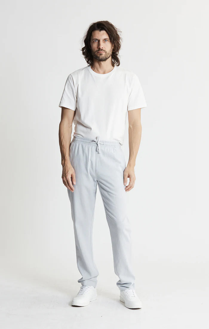 Men Light Grey Linen Blend Pant
