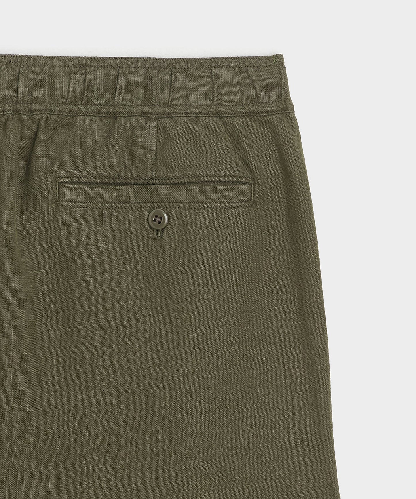 Men Olive Green Relaxed Linen Pant