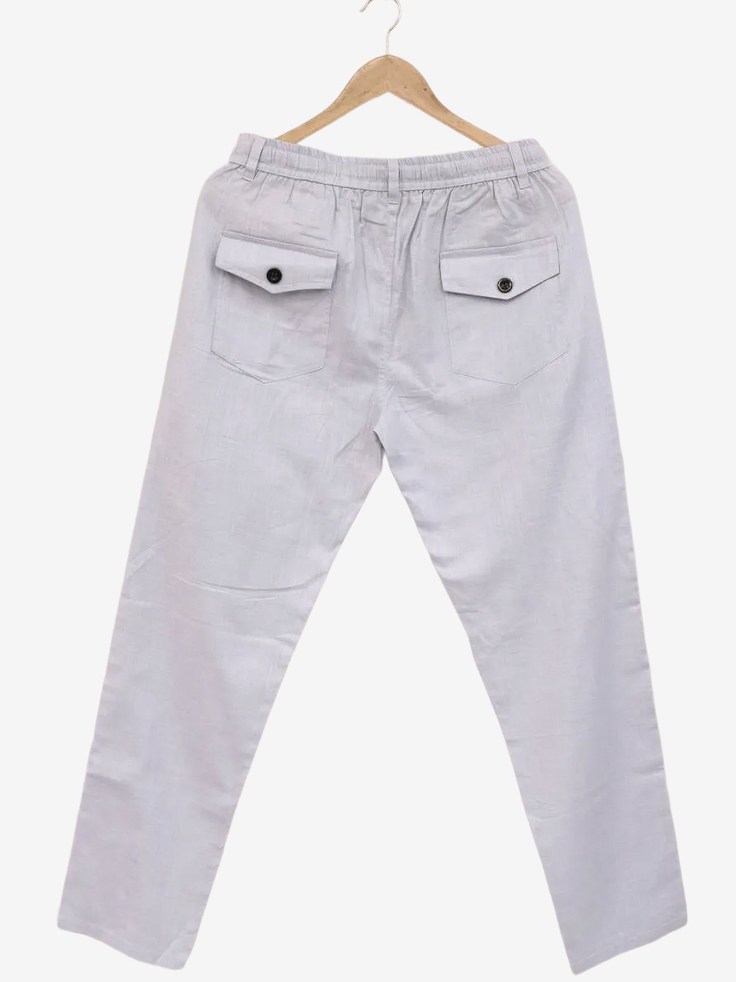 Men Light Grey Cotton Linen Pant