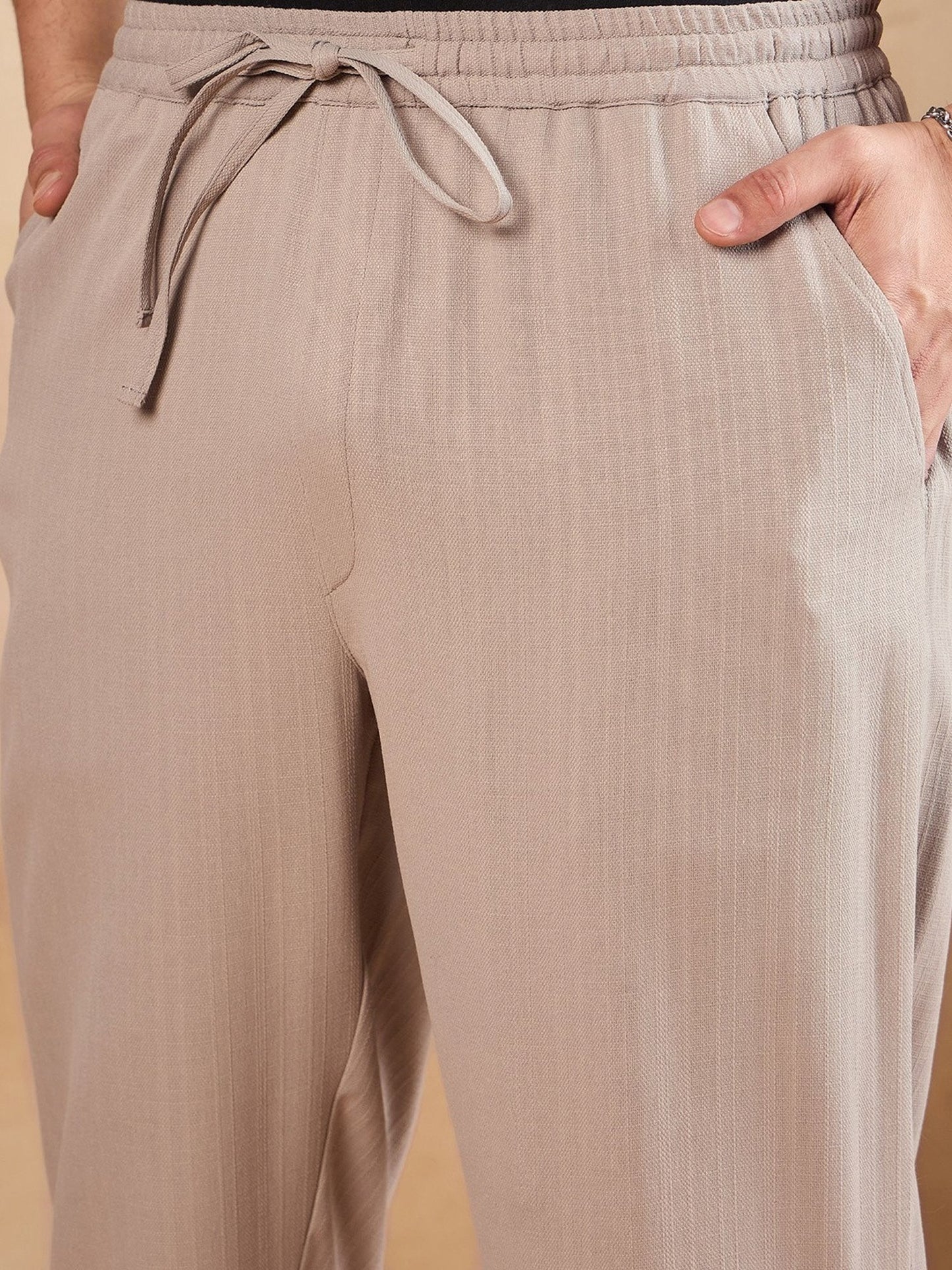Men Beige Relaxed Fit Pant