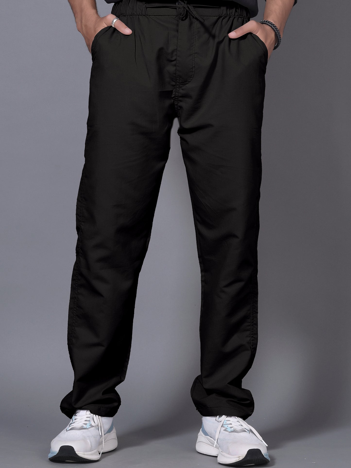 Men Black Drawstring Pant