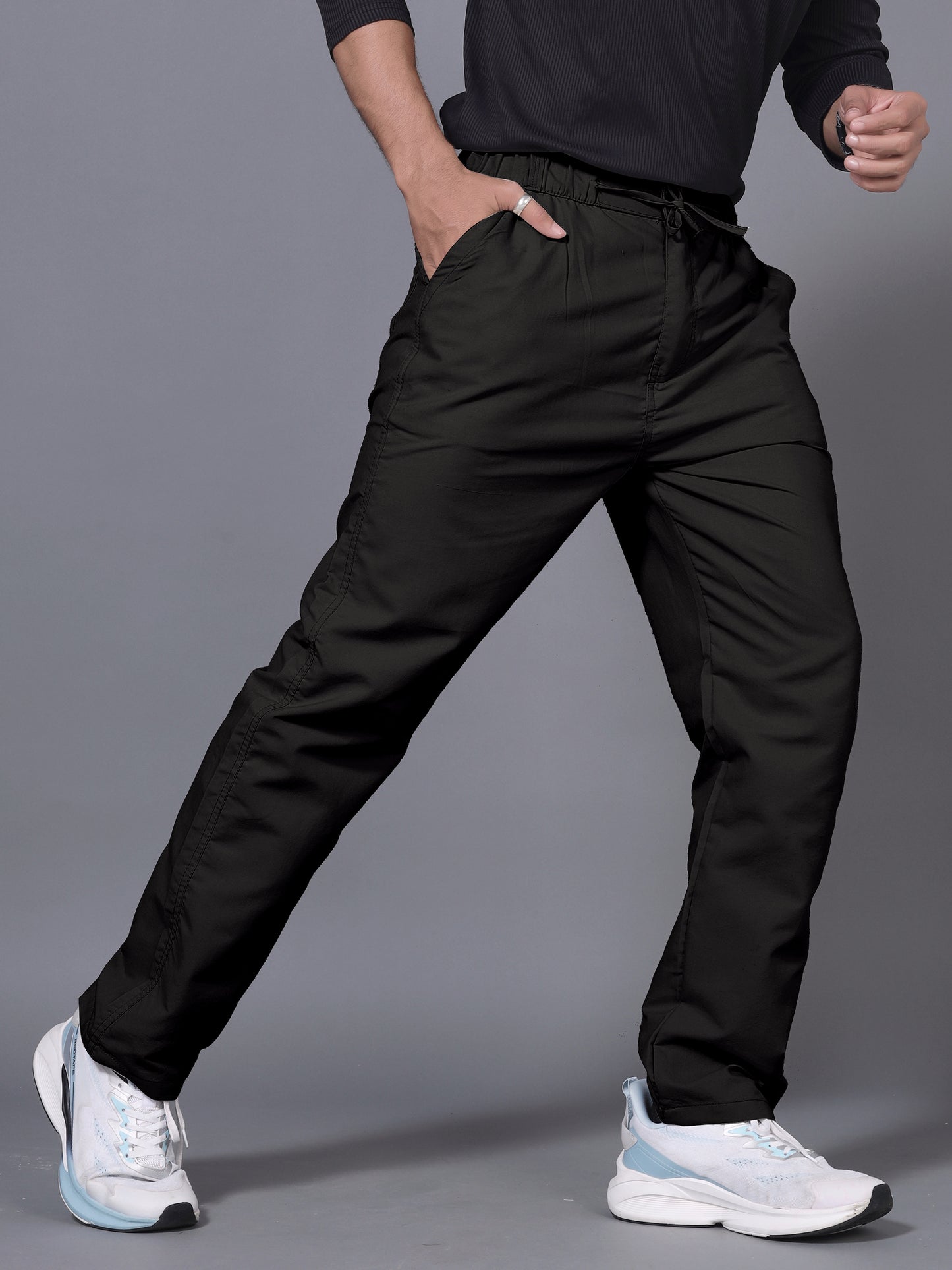 Men Black Drawstring Pant