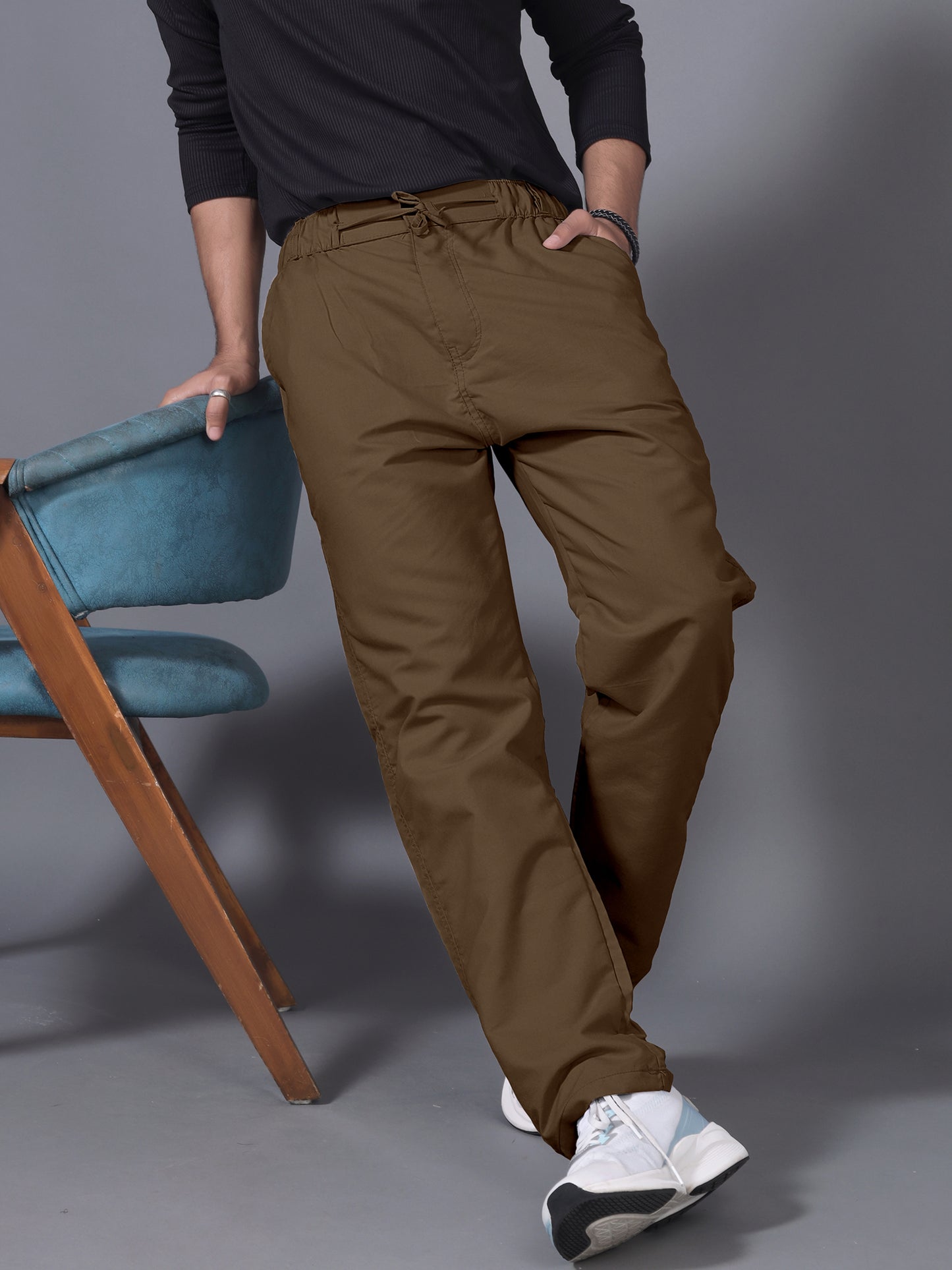 Men Brown Drawstring Pant