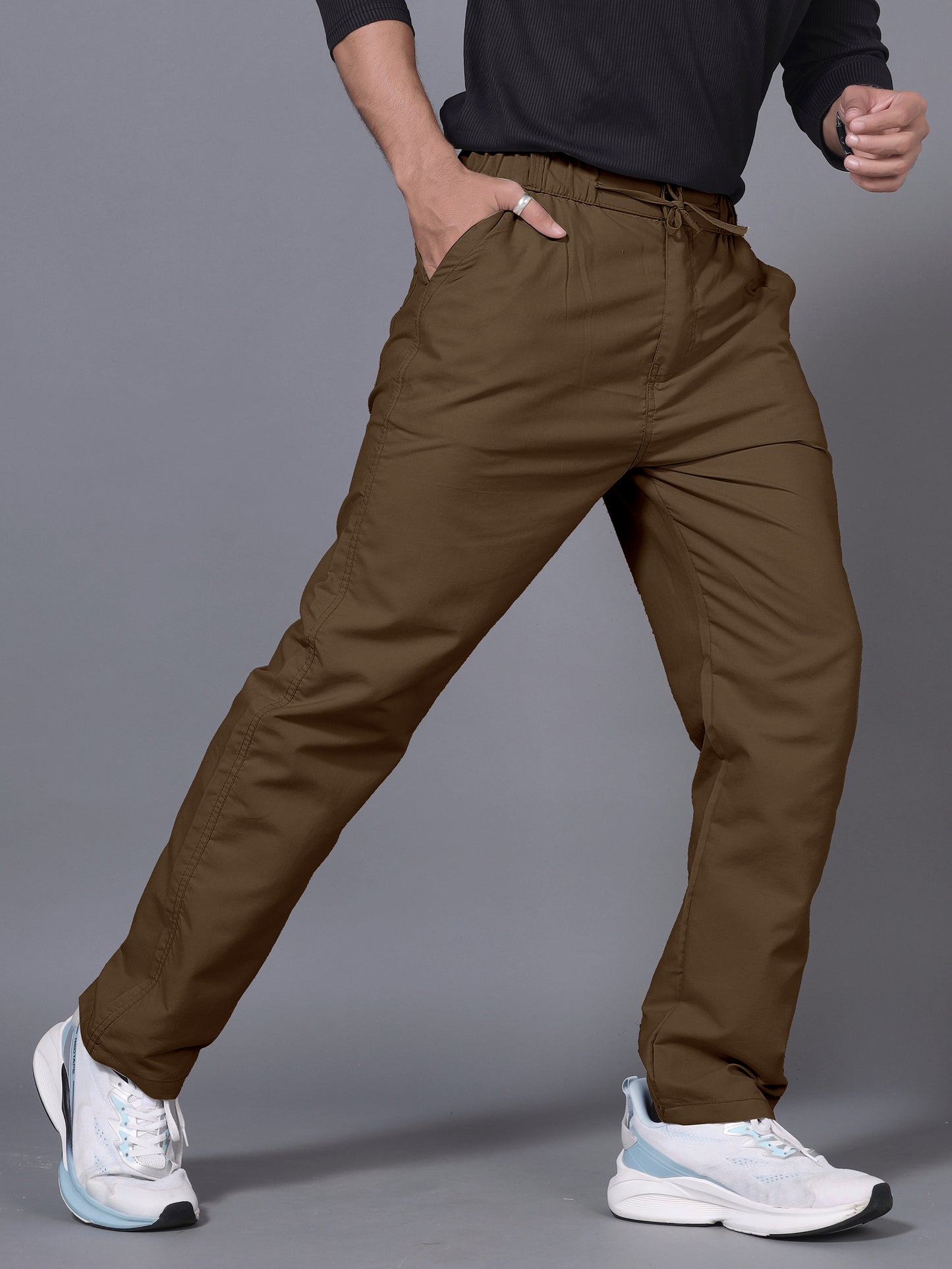 Men Brown Drawstring Pant