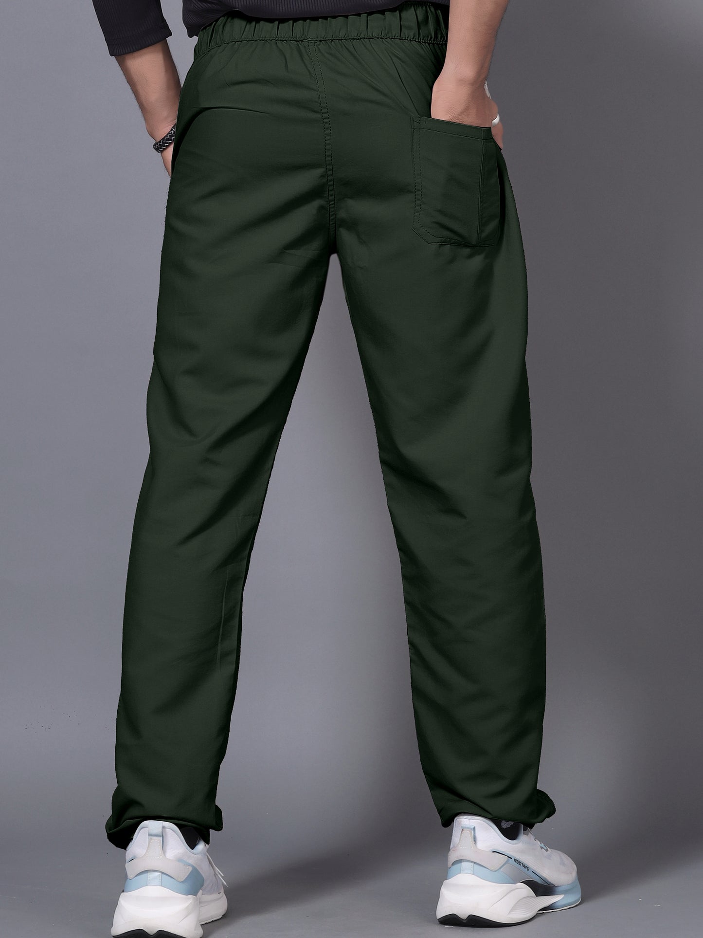 Men Green Drawstring Pant