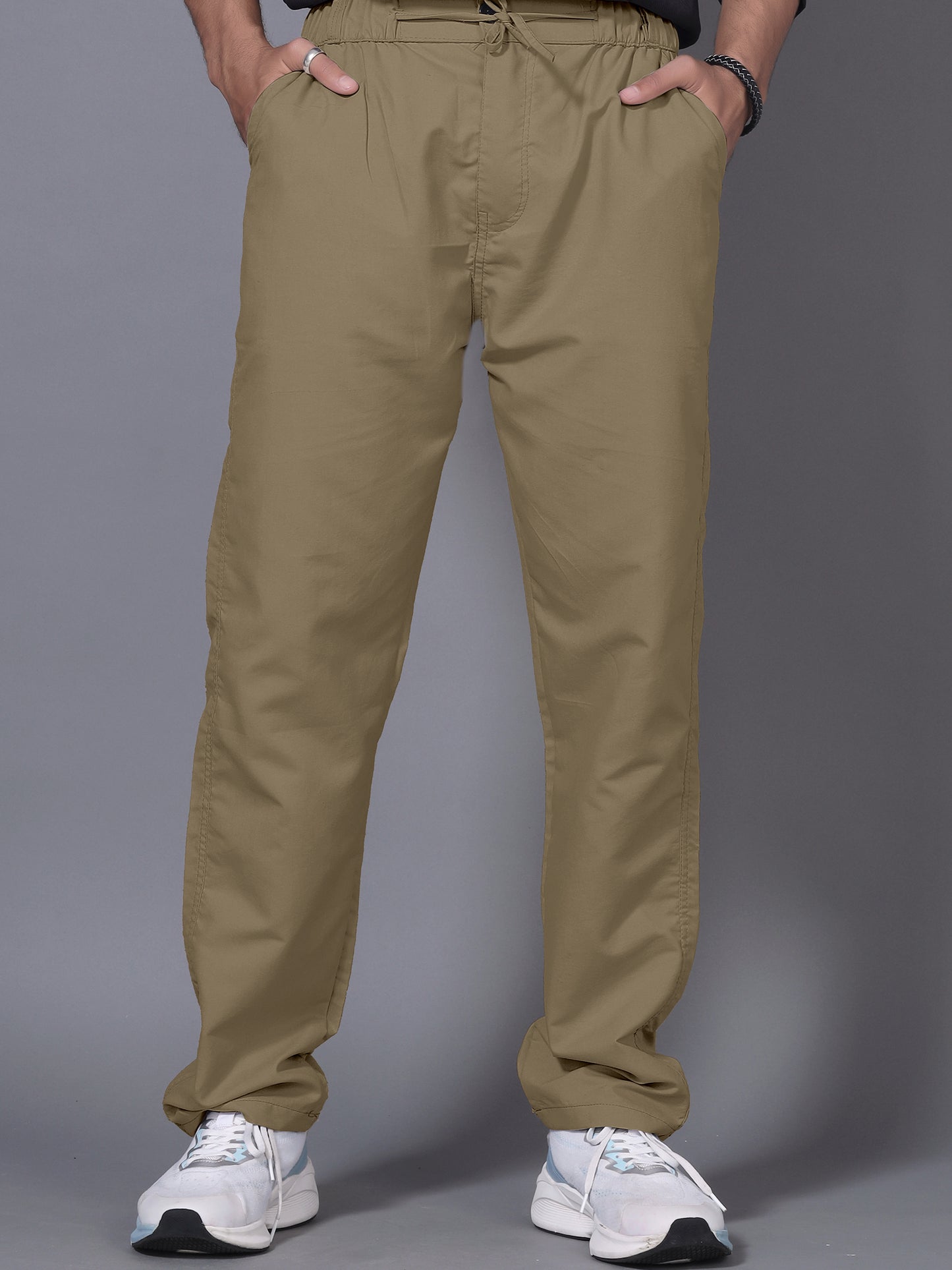 Men Khaki Drawstring Pant
