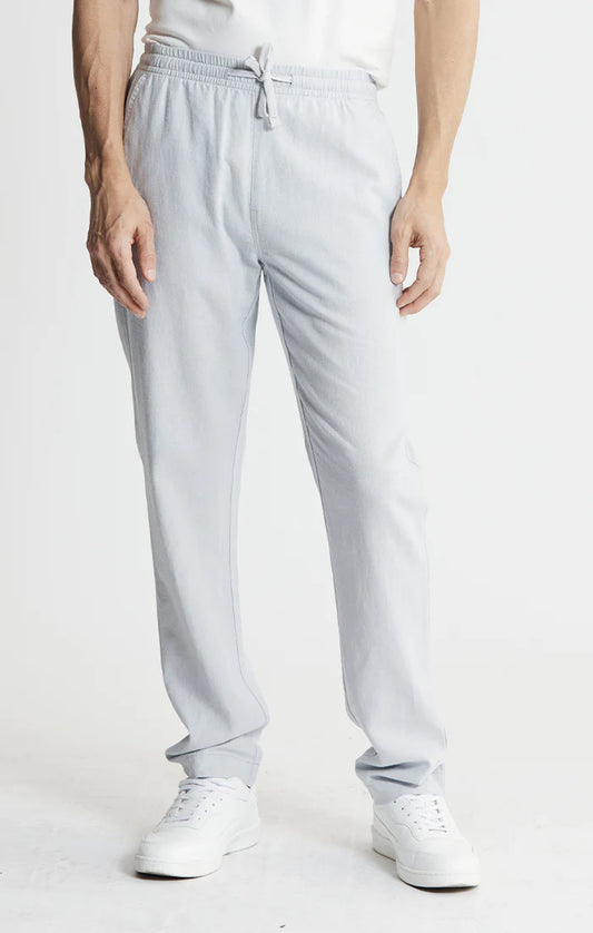 Men Light Grey Linen Blend Pant