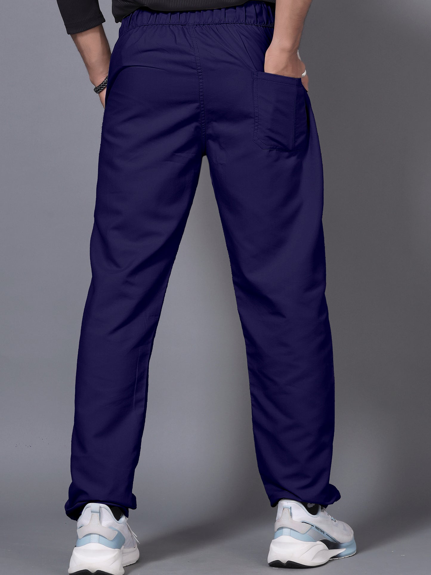 Men Navy Blue Drawstring Pant