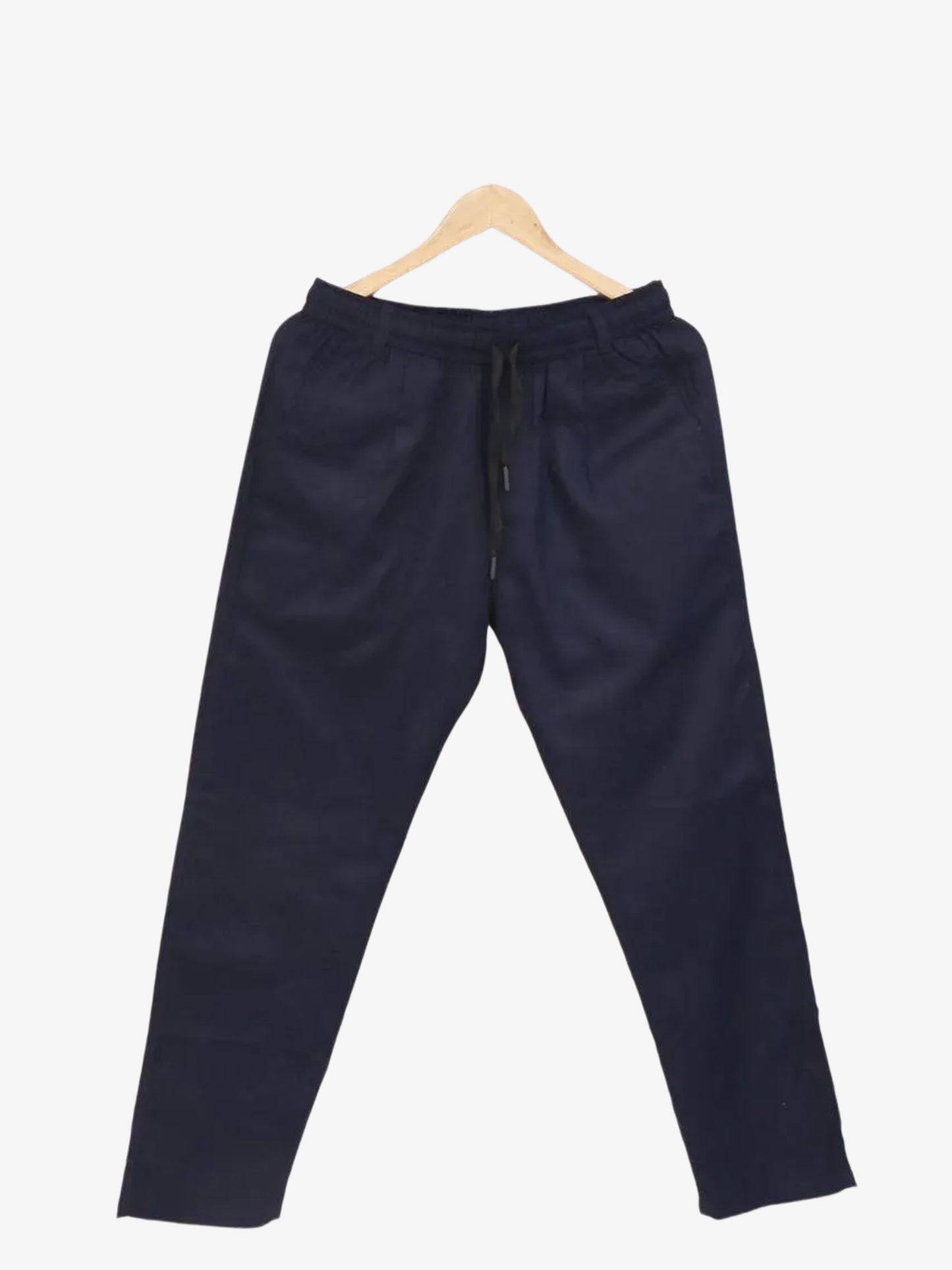 Men Navy Blue Cotton Linen Pant