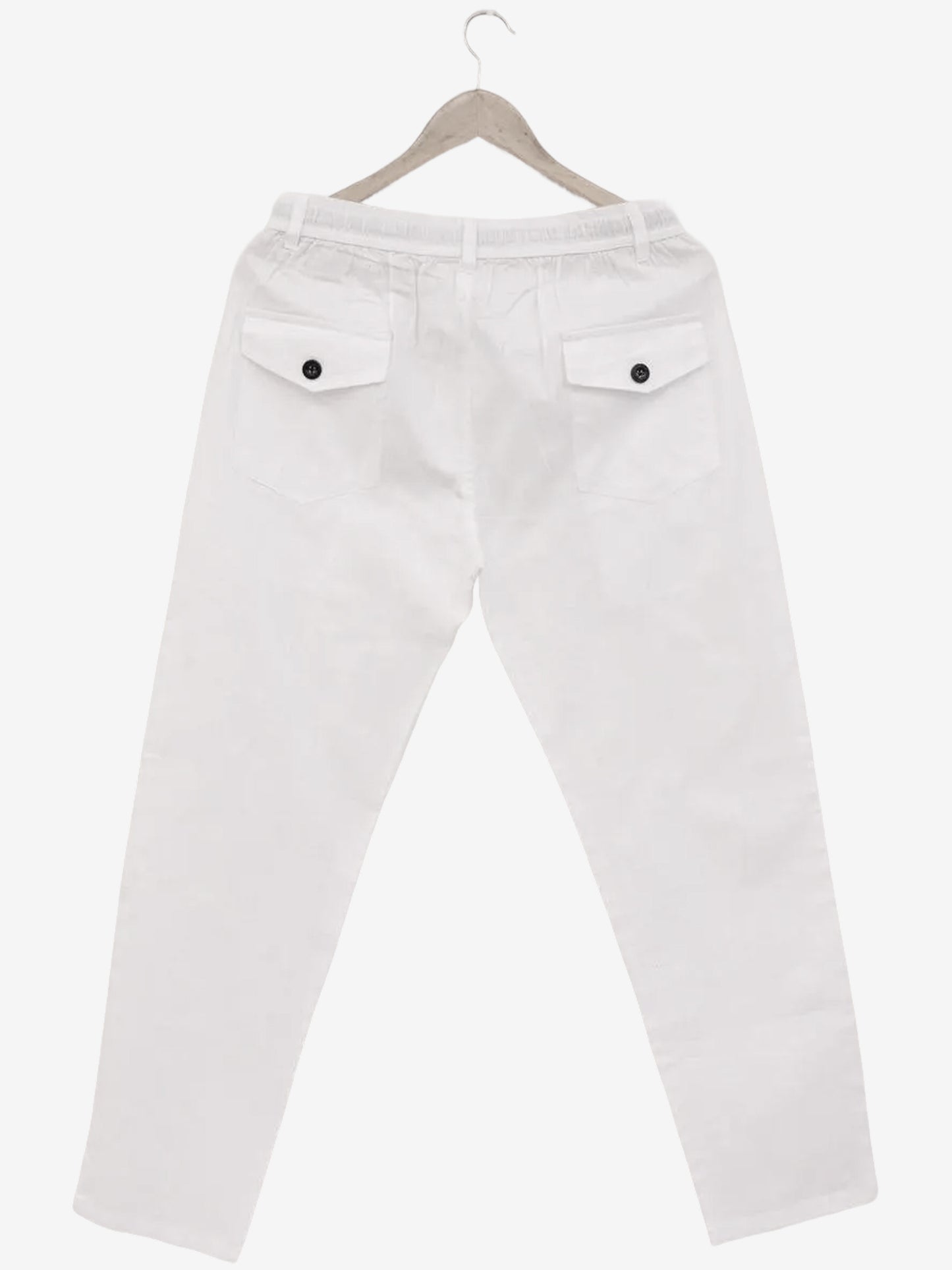Men White Cotton Linen Pant