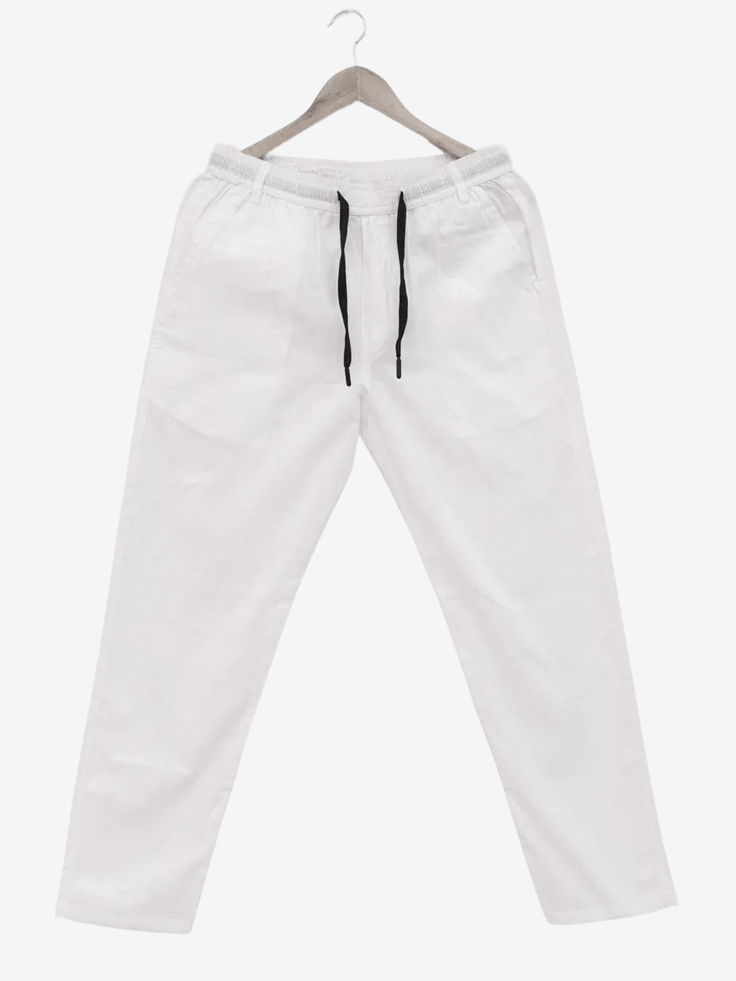 Men White Cotton Linen Pant
