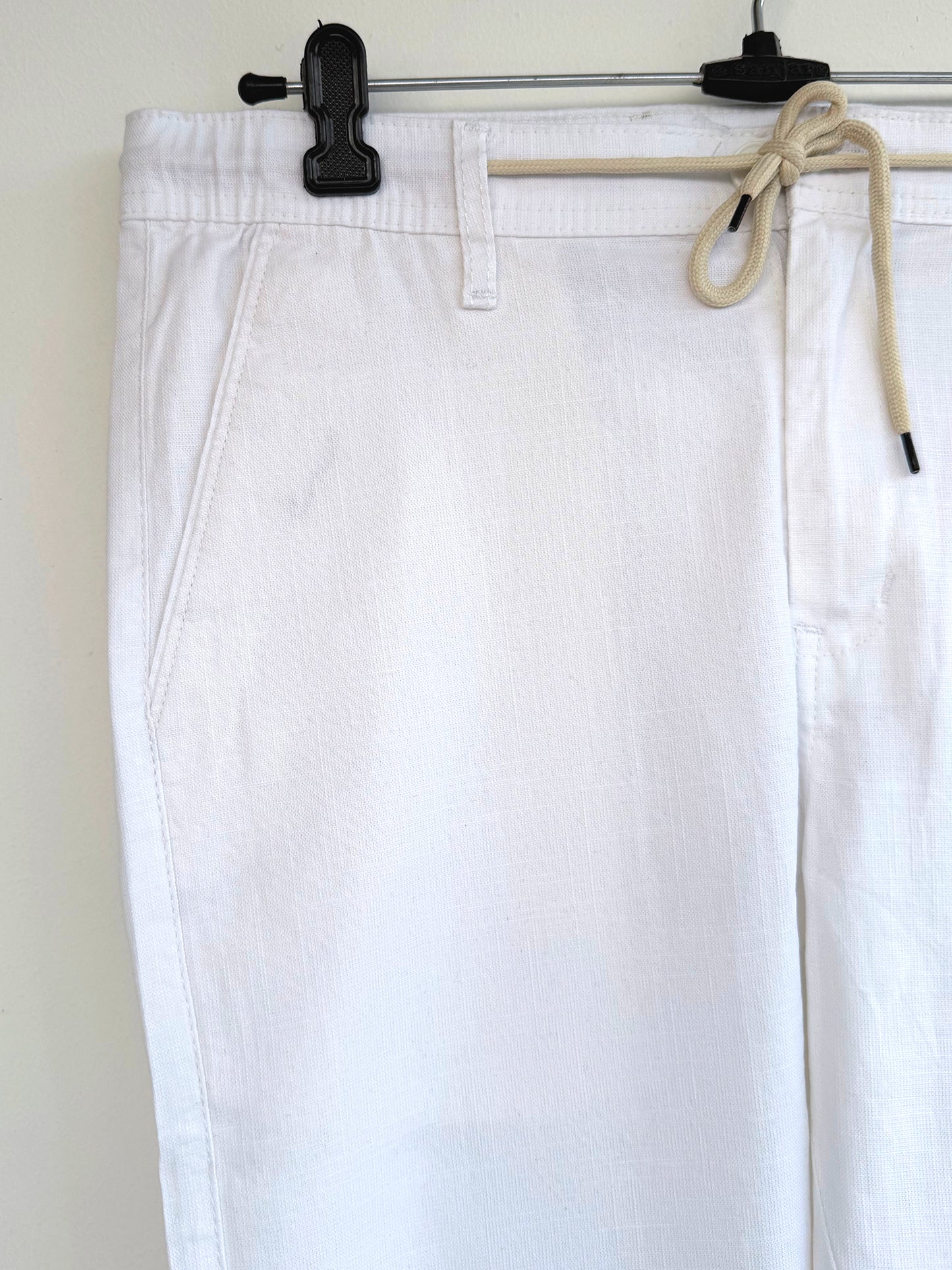 Men White Cotton Regular Fit Pant
